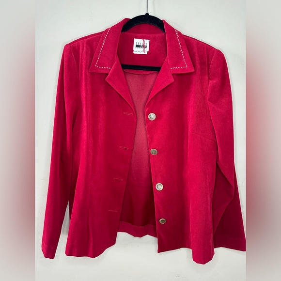 Leslie Fay women’s red blazer size 12 - Picture 1 of 4